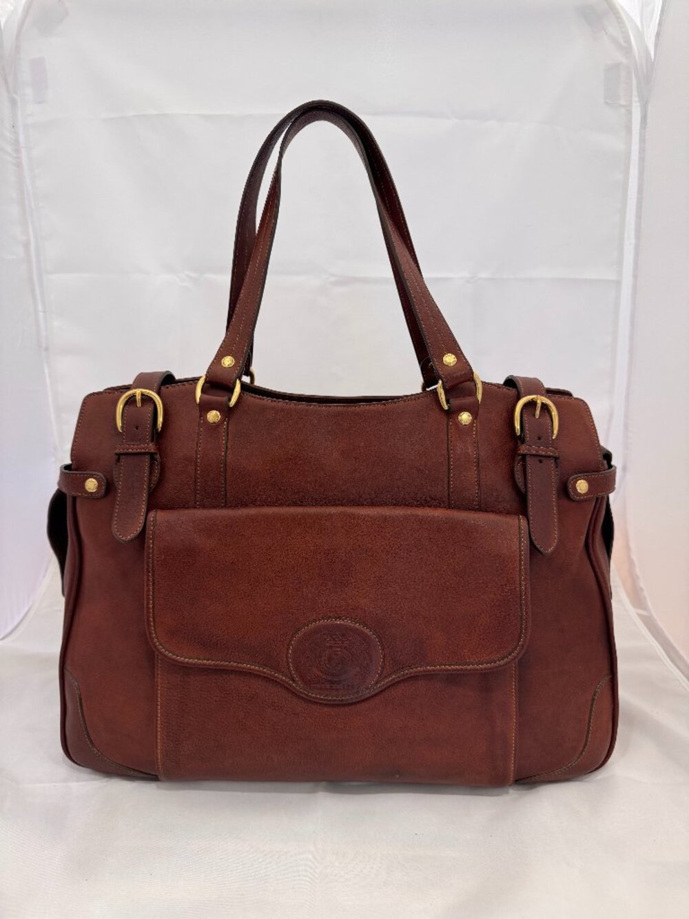 Ghurka Wellesley No. 249  Vintage Chestnut Leather Weekender Travel Bag